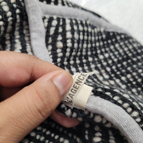 L'Agence Zip-up Wool Knit Black and White Sweater Small - Picture 8 of 8